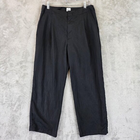 GAP Pants Womens 10 Petite Black Softsuit Trouser Tencel Lyocell Dressy Office - Picture 1 of 12